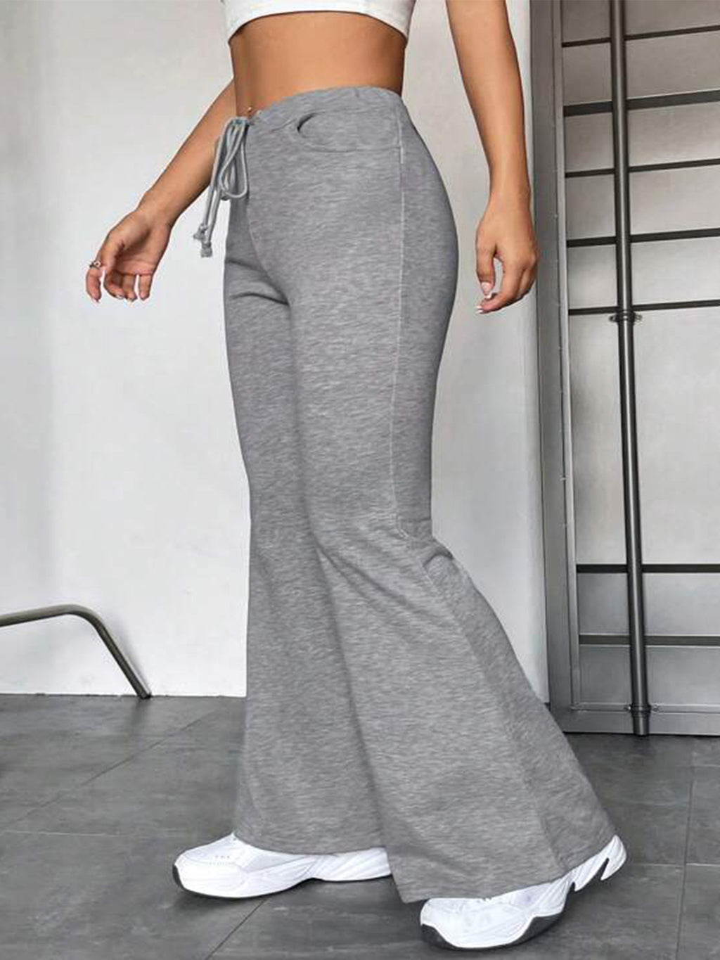 Pantalon de yoga européen et américain à coutures, pantalon évasé décontracté d'extérieur