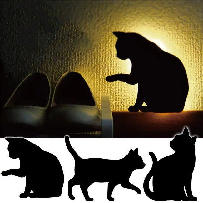 Lámpara de noche LED con forma de animal (perro/gato), sensor de sonido inteligente, lámpara de pared para el hogar, pasillo, balcón, lámpara de noche para bebés y niños para dormir