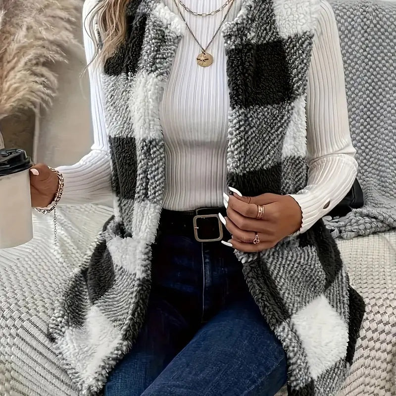 Women's Winter Thick Warm Wool Sleeveless Vest Jacket