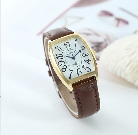 Reloj de pareja estilo ejecutivo con correa cuadrada