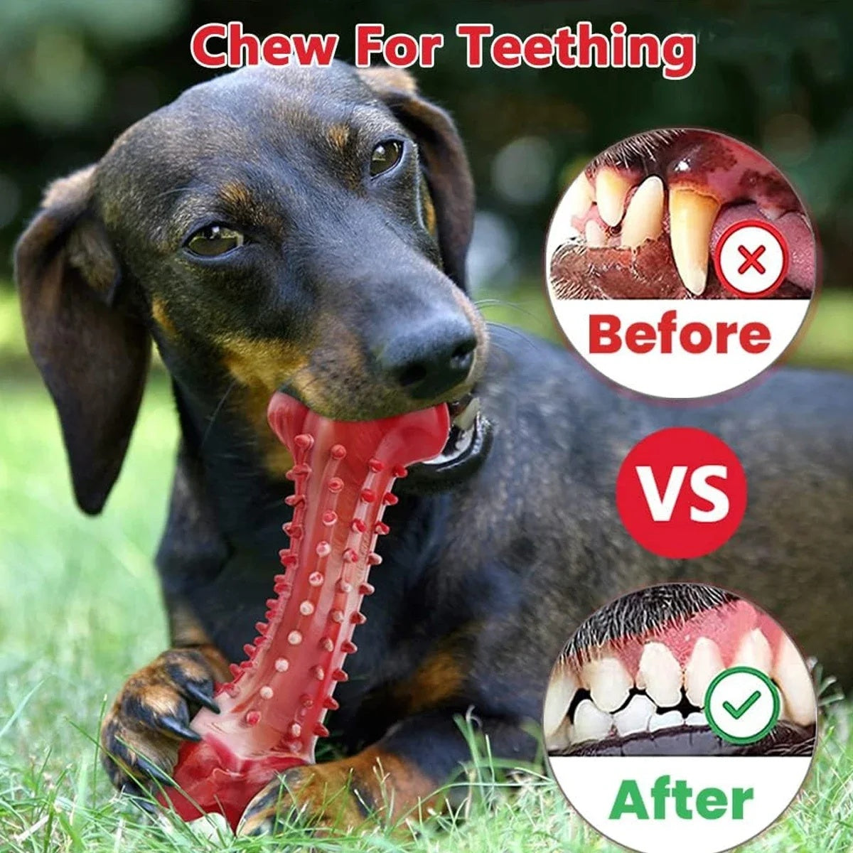 Juguete masticable de caucho natural apto para perros agresivos - Duradero y resistente, apto para perros que muerden objetos pesados