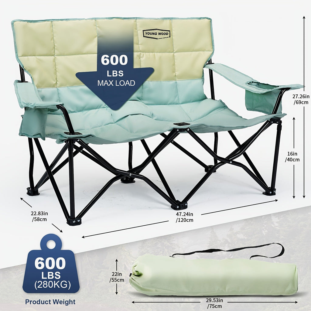 Fauteuil de camping double pliable 2 places pour l'extérieur