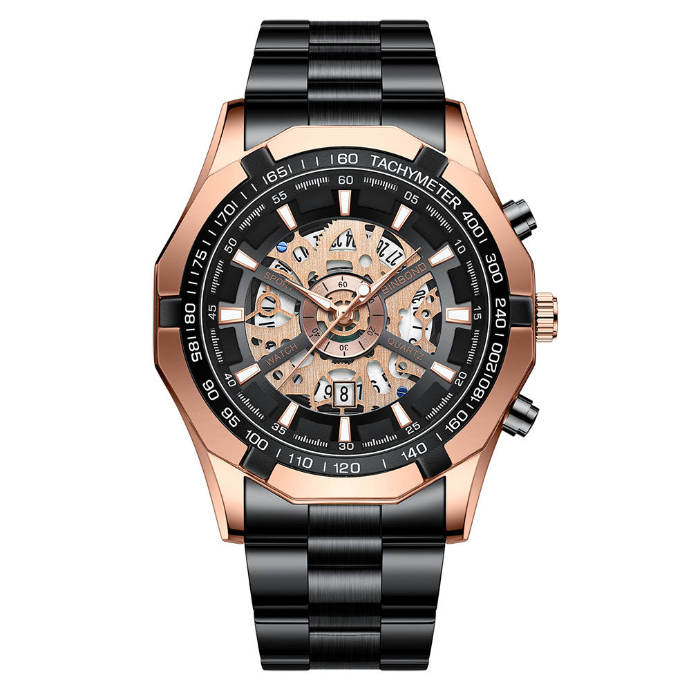 Montre Homme Étanchéité Lumineuse Squelette Décontractée Affaires