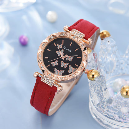Montre à bracelet numérique simple papillon pour femmes