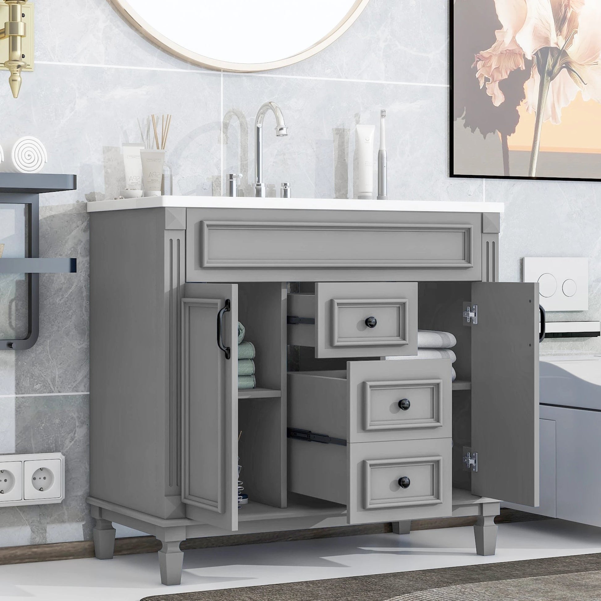 36'' Bathroom Vanity with Top Sink by eprolo