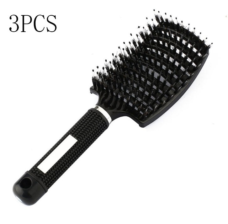 Cepillo para el cabello antinudos Brushy, desenredante para mujer, cerdas de nailon, masajeador de cuero cabelludo, peine para el cabello