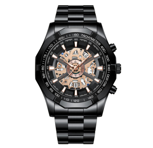 Montre Homme Étanchéité Lumineuse Squelette Décontractée Affaires