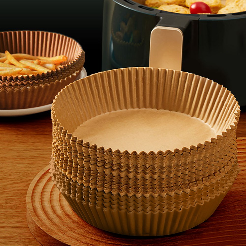 Freidora de aire, papel desechable para alimentos, forro de papel, freidora, cocinas, a prueba de aceite, plato de barbacoa, vaporizador, accesorios para hornear