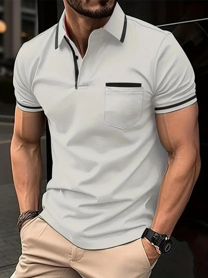 Polo d'été à poche boutonnée pour homme