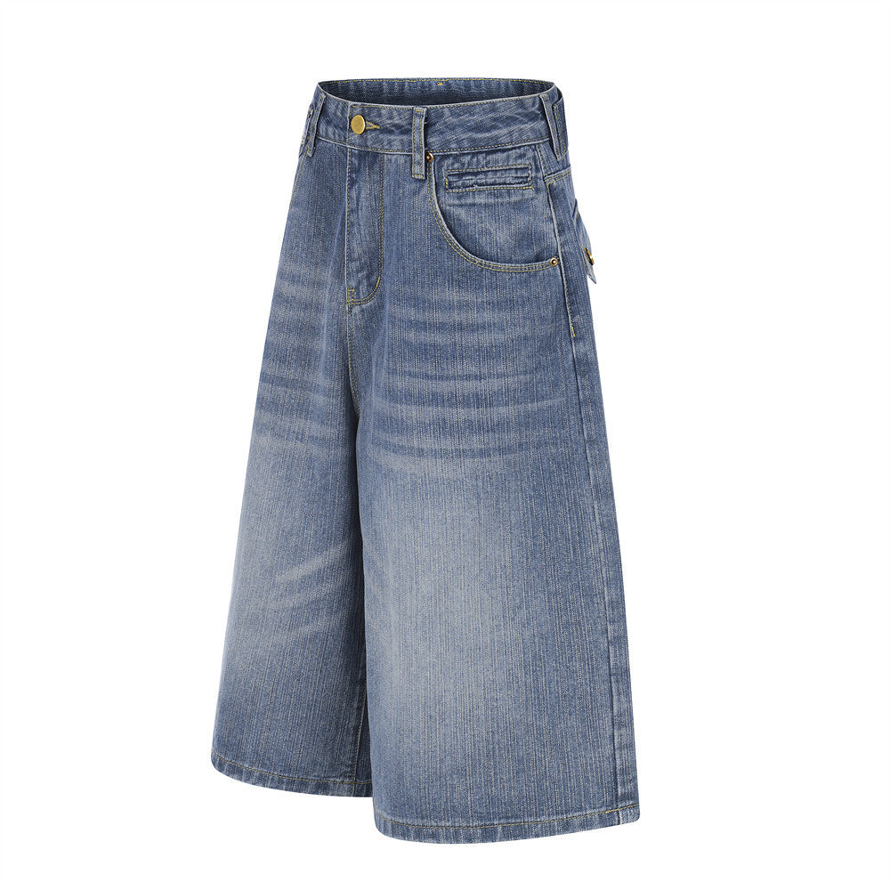 Make vintage denim cropped pants