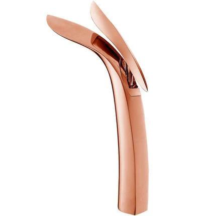 Light luxury all copper mesh red rose gold washbasin under the sink, basin faucet, light luxury style, simple and creative faucet, bathroom by eprolo