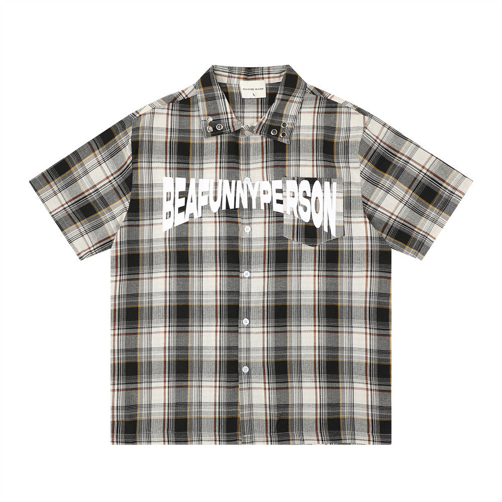 Camisa de cuadros de manga corta