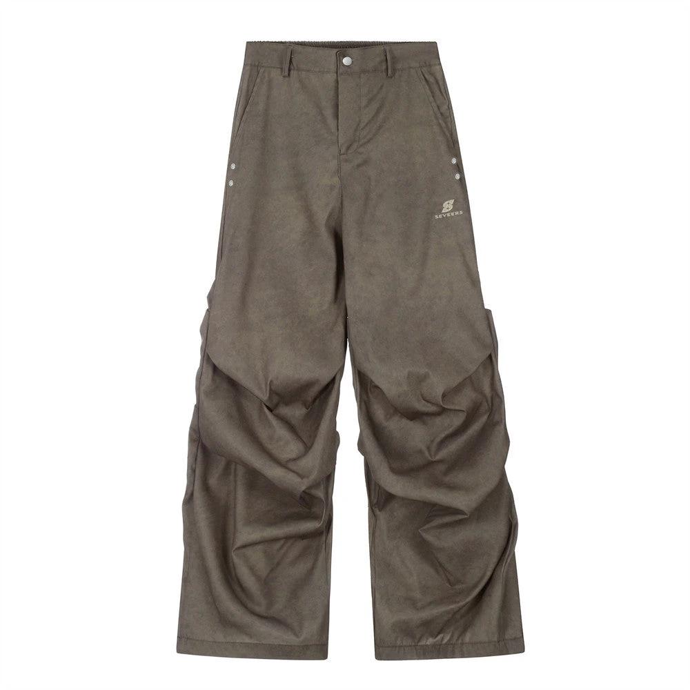 Textured Pleated Work Pants by eprolo