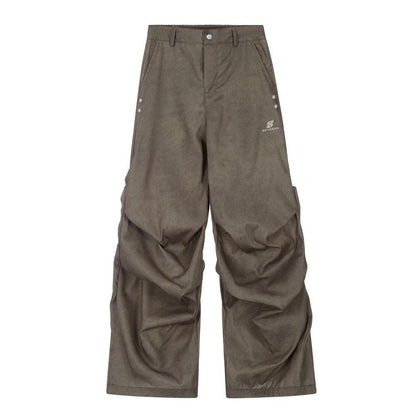Textured Pleated Work Pants by eprolo
