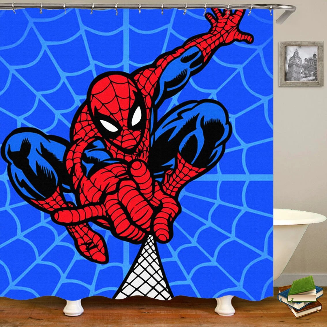 Cartoon Anime Spiderman 3D Shower Curtains Washable curtains for bathroom shower by eprolo