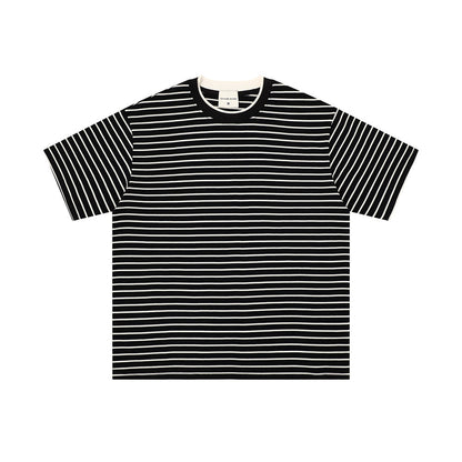 Loose striped short sleeved t-shirt