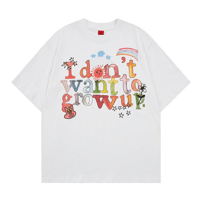 T-shirt à manches courtes imprimé lettres