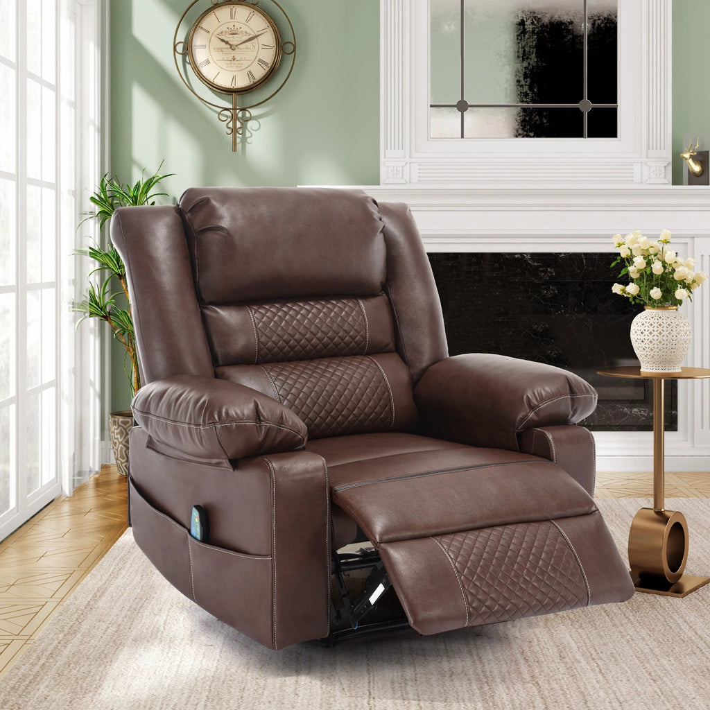 Breathable Leather Massage Recliner Chair Manual Living Room Reclining Sofa by eprolo