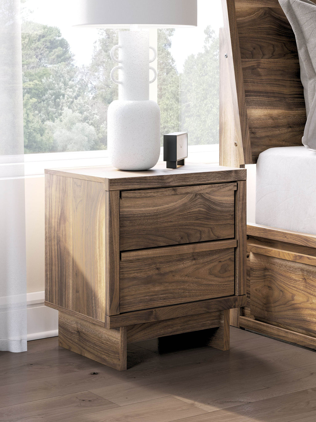 Chirason - Two Drawer Night Stand - Brown-2