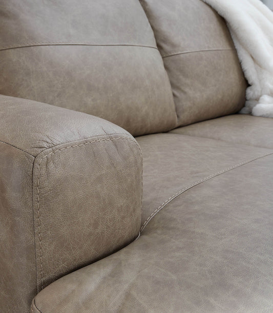 Amuleto 2-Piece Leather Match Sectional with Laf Corner Chaise Desert-1