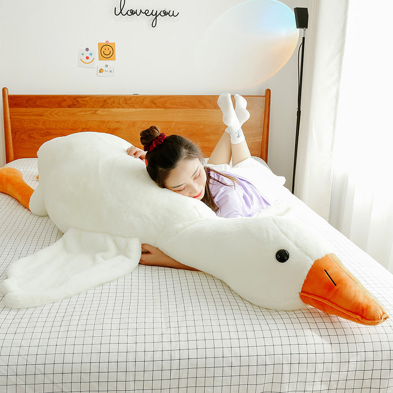 Grande peluche oreiller Mignonnes Oies Blanches