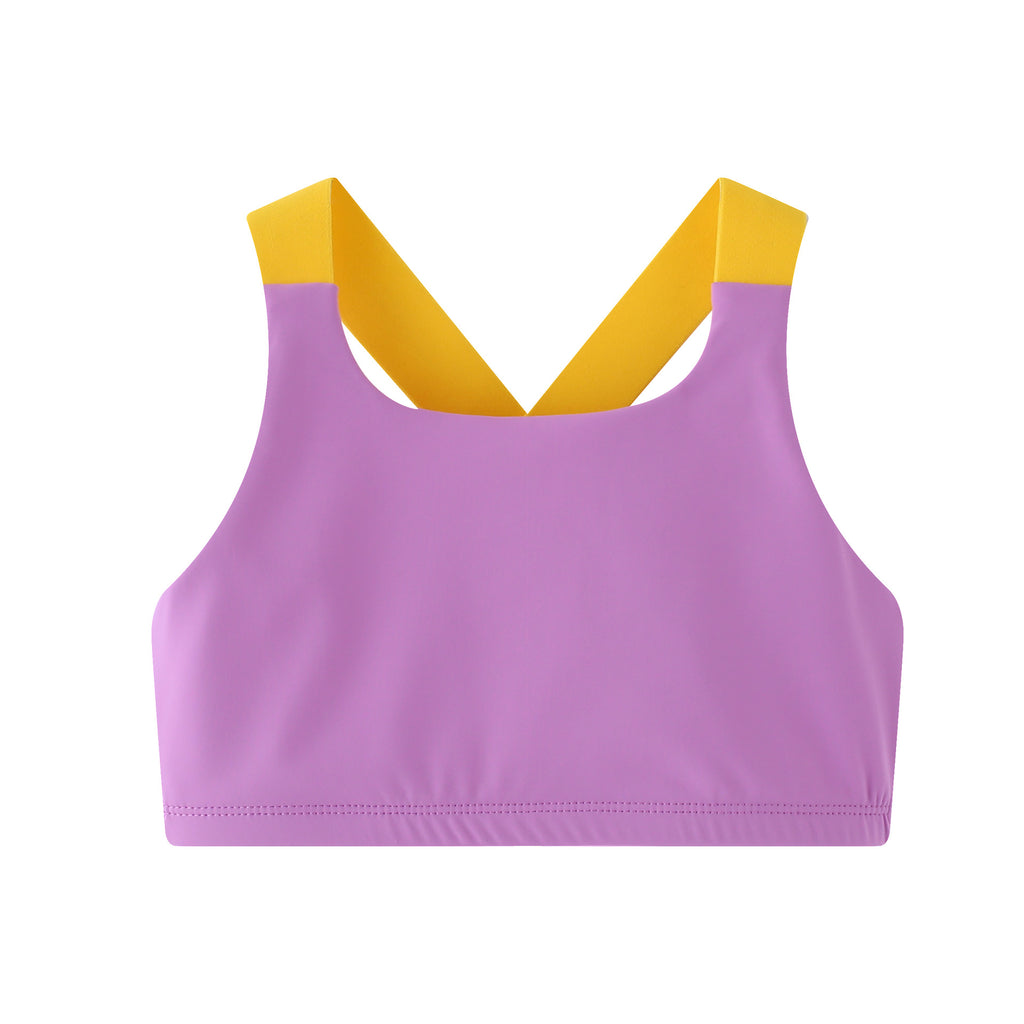 Ropa de baile para niñas, top corto de yoga y fitness para niñas