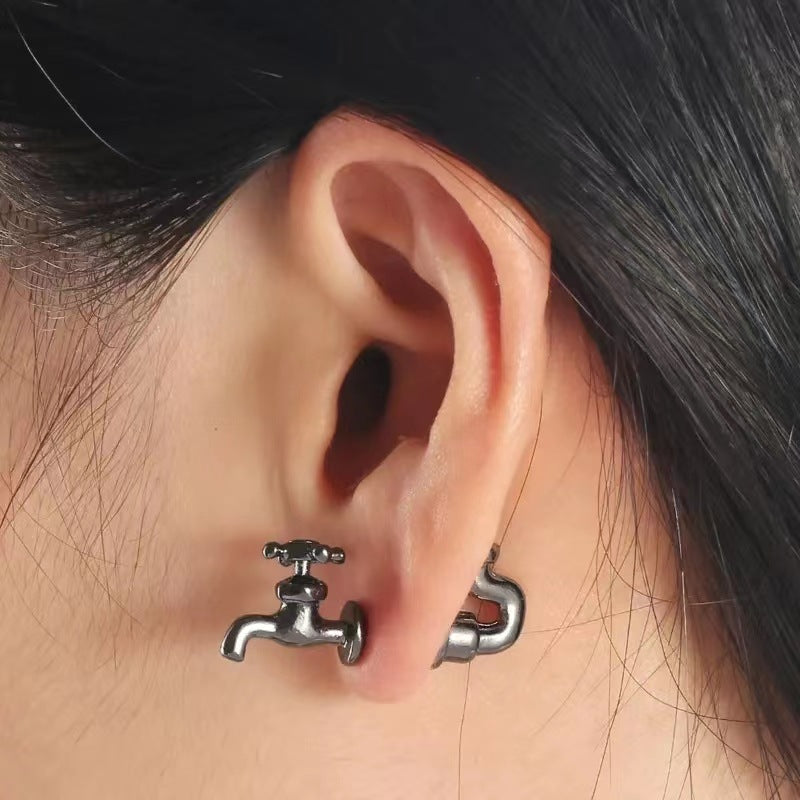 Boucles d'oreilles robinet tricolores fantaisie