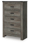 Gray Five Drawer Chest Modern Storage Furniture-0