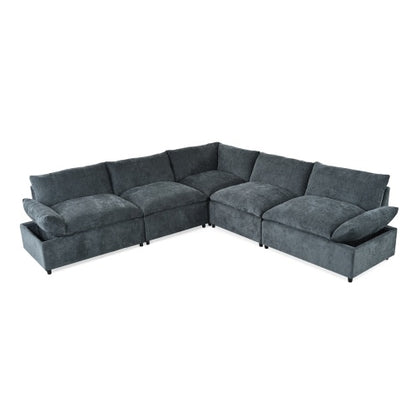 Canapé sectionnel gris foncé modulaire 115,5