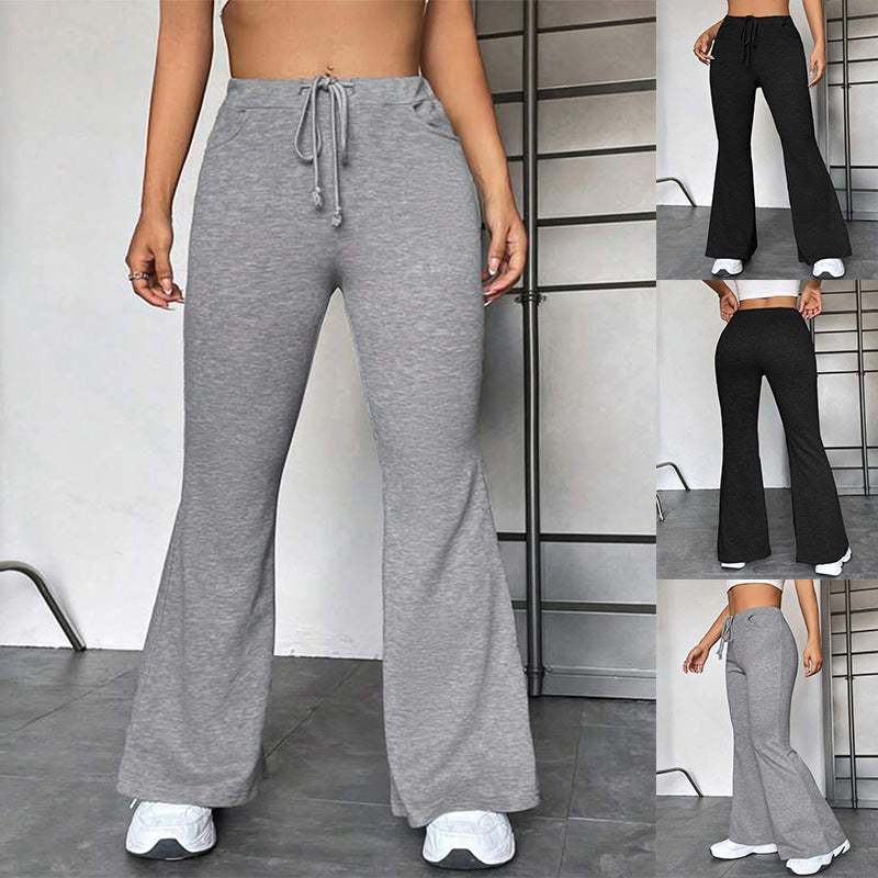 Pantalon de yoga européen et américain à coutures, pantalon évasé décontracté d'extérieur