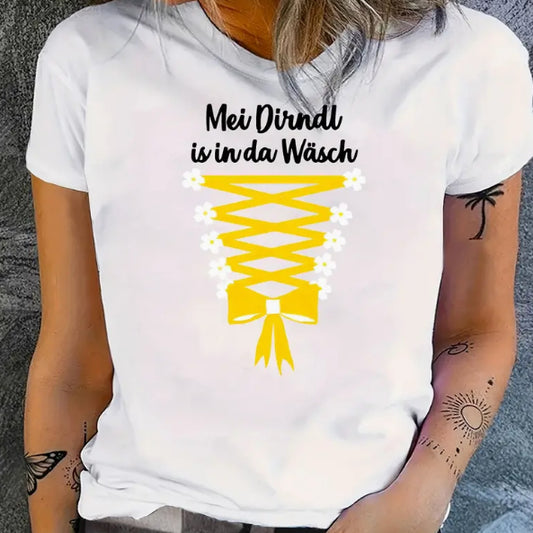 Camisa informal de manga corta y cuello redondo con estampado digital 3D