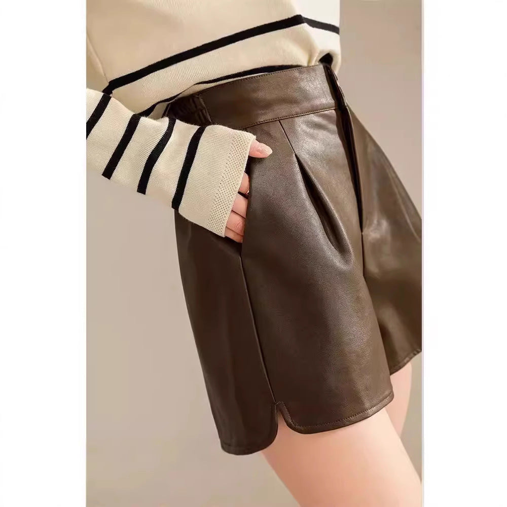New High-waiste Figure-flattering A-line Wide-leg Pants For Outerwear