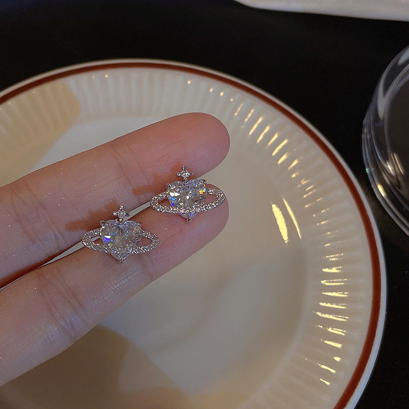 Boucles d'oreilles Planet Niche Cold Wind Super Full Of Diamond
