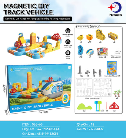 Jouet de construction de piste de lévitation magnétique électrique pour enfants