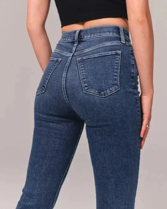 Jeans décontracté femme de couleur unie