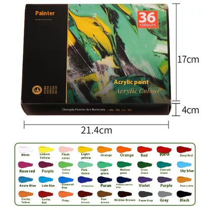 Kit de peinture au propylène 12 ml imperméable pour débutants Peinture pour enfants Peinture à l'huile de 12, 18, 24, 36 couleurs