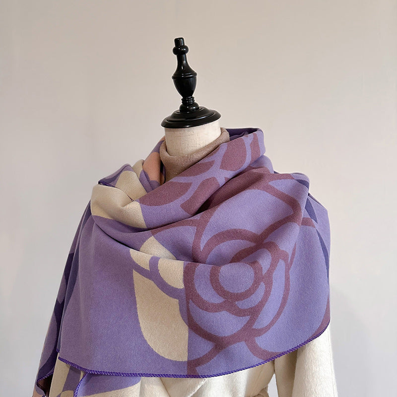 Écharpe chaude double usage Cape d'hiver pour femme