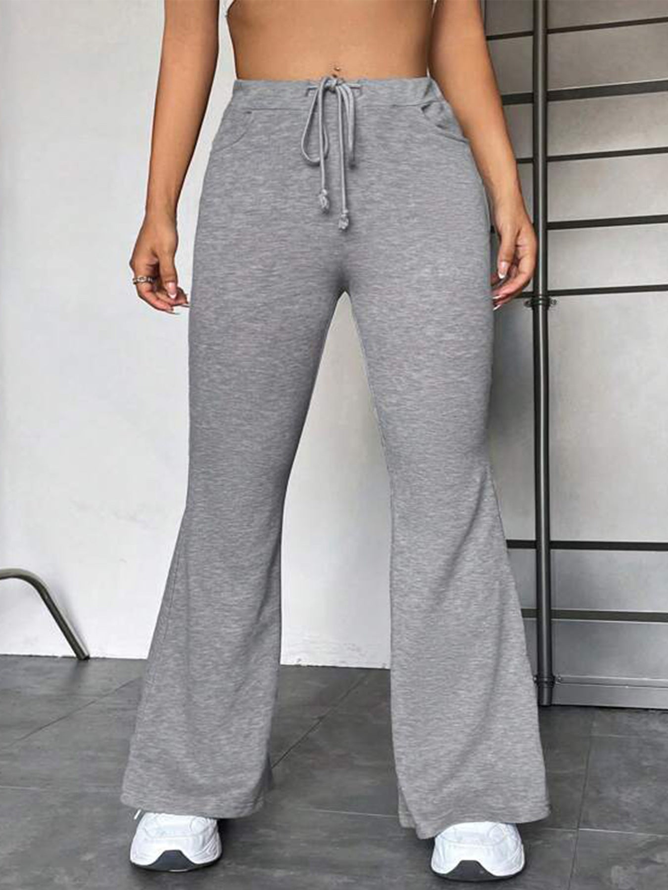 Pantalon de yoga européen et américain à coutures, pantalon évasé décontracté d'extérieur