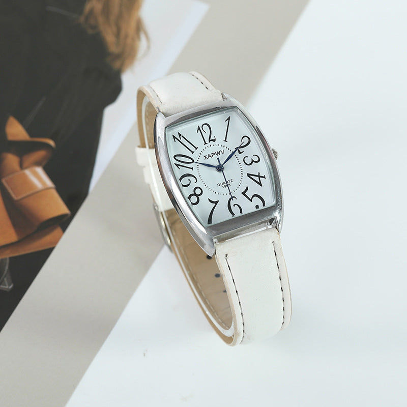 Reloj de pareja estilo ejecutivo con correa cuadrada