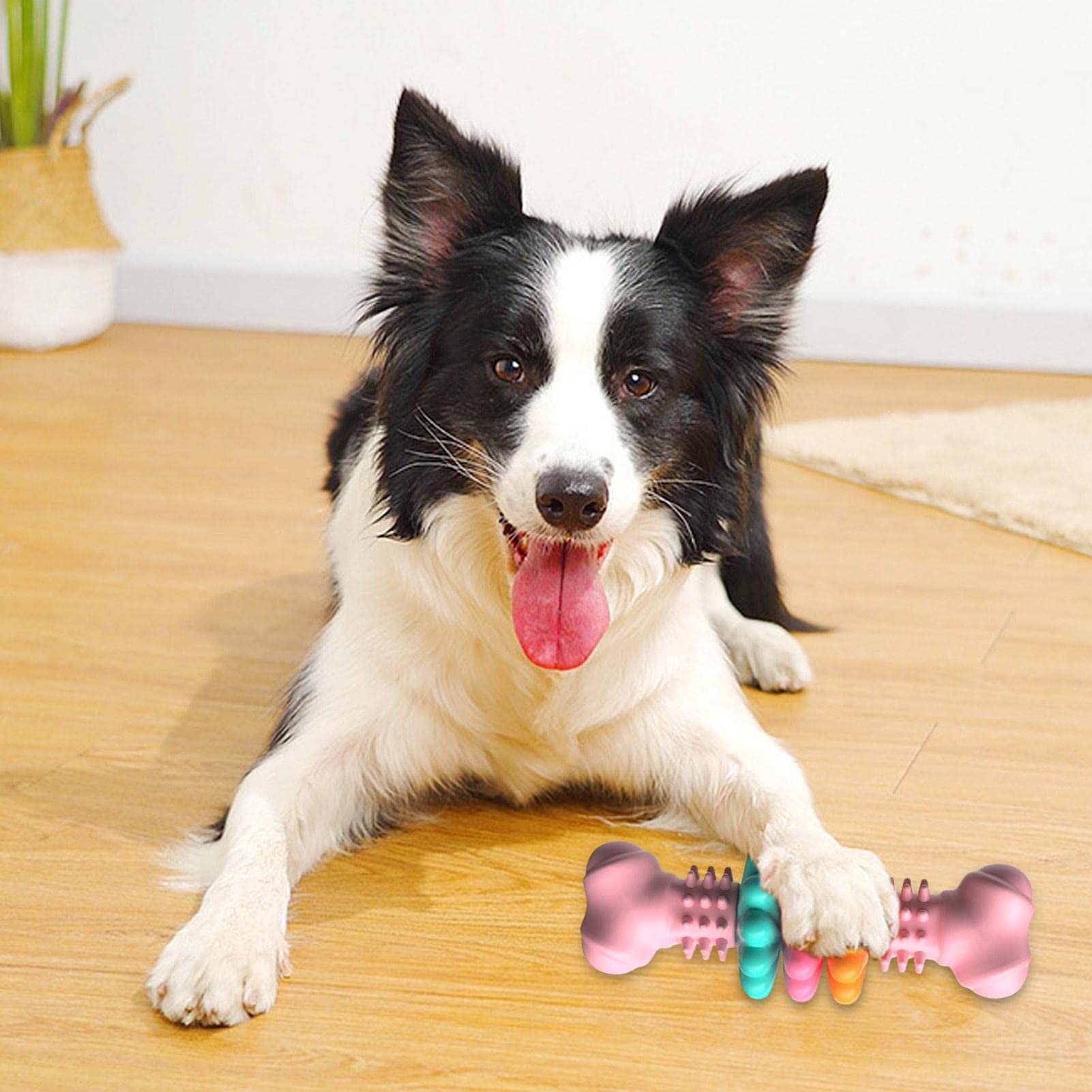 Juguete masticable para perros, tipo hueso, juguetes para limpiar los dientes de perros, juguete masticable de hueso TPR indestructible resistente a mordeduras, juguetes para la dentición, productos para mascotas