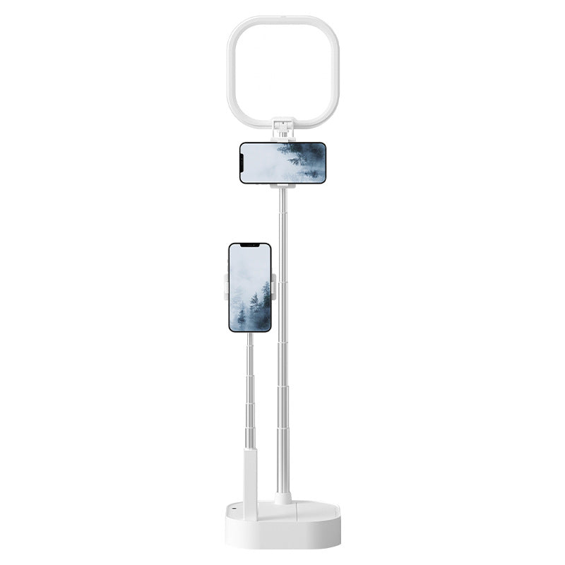 Support de téléphone portable rétractable sans fil pour diffusion en direct avec anneau lumineux LED de beauté à intensité variable sans fil