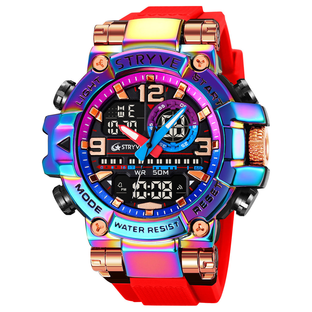 Nouvelle montre de sport électronique lumineuse colorée étanche Montre étudiante multifonctionnelle