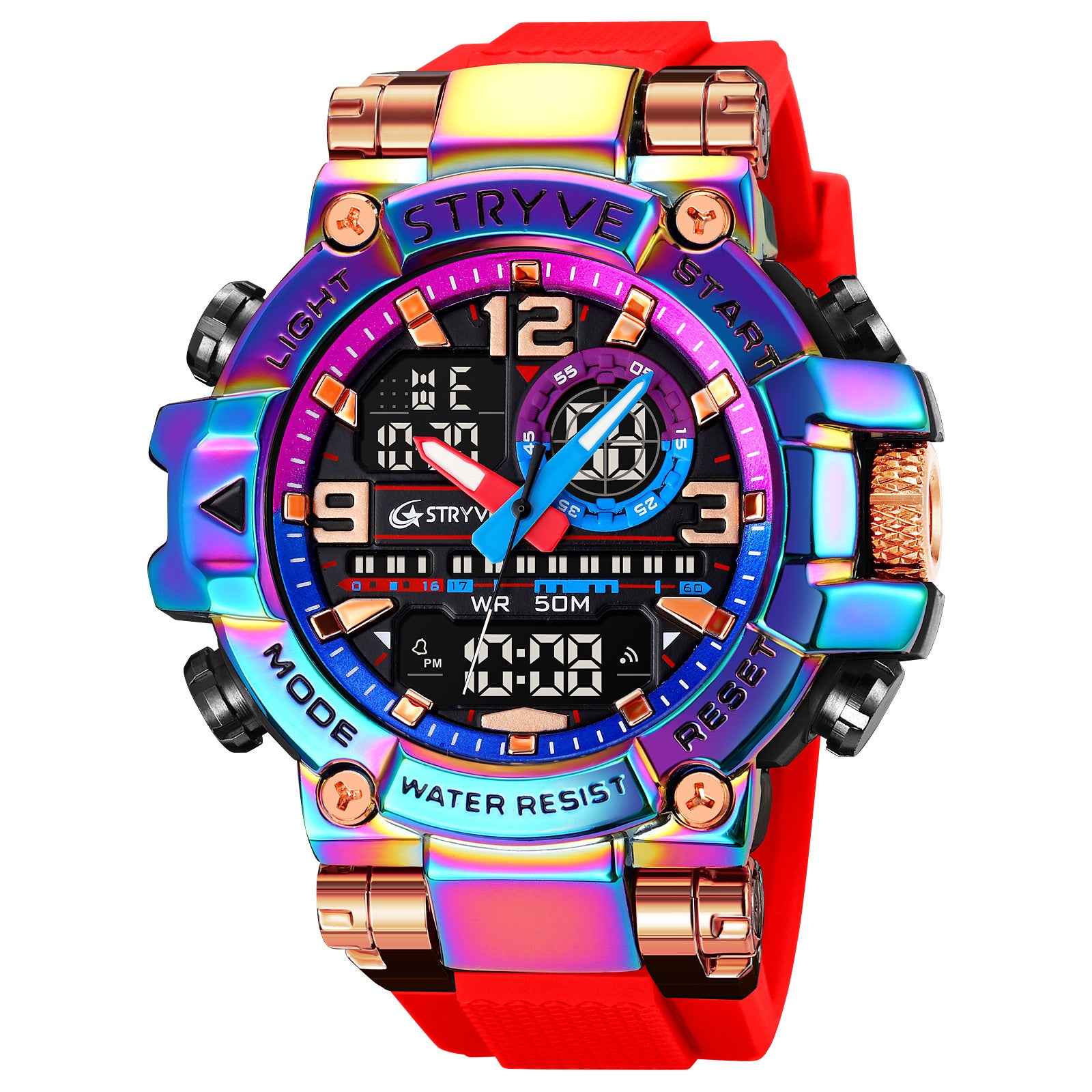 Nouvelle montre de sport électronique lumineuse colorée étanche Montre étudiante multifonctionnelle
