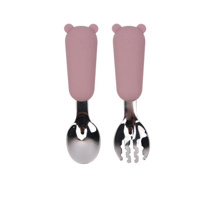Cuillère Bébé en Silicone Ours de Dessin Animé Vaisselle pour Enfants