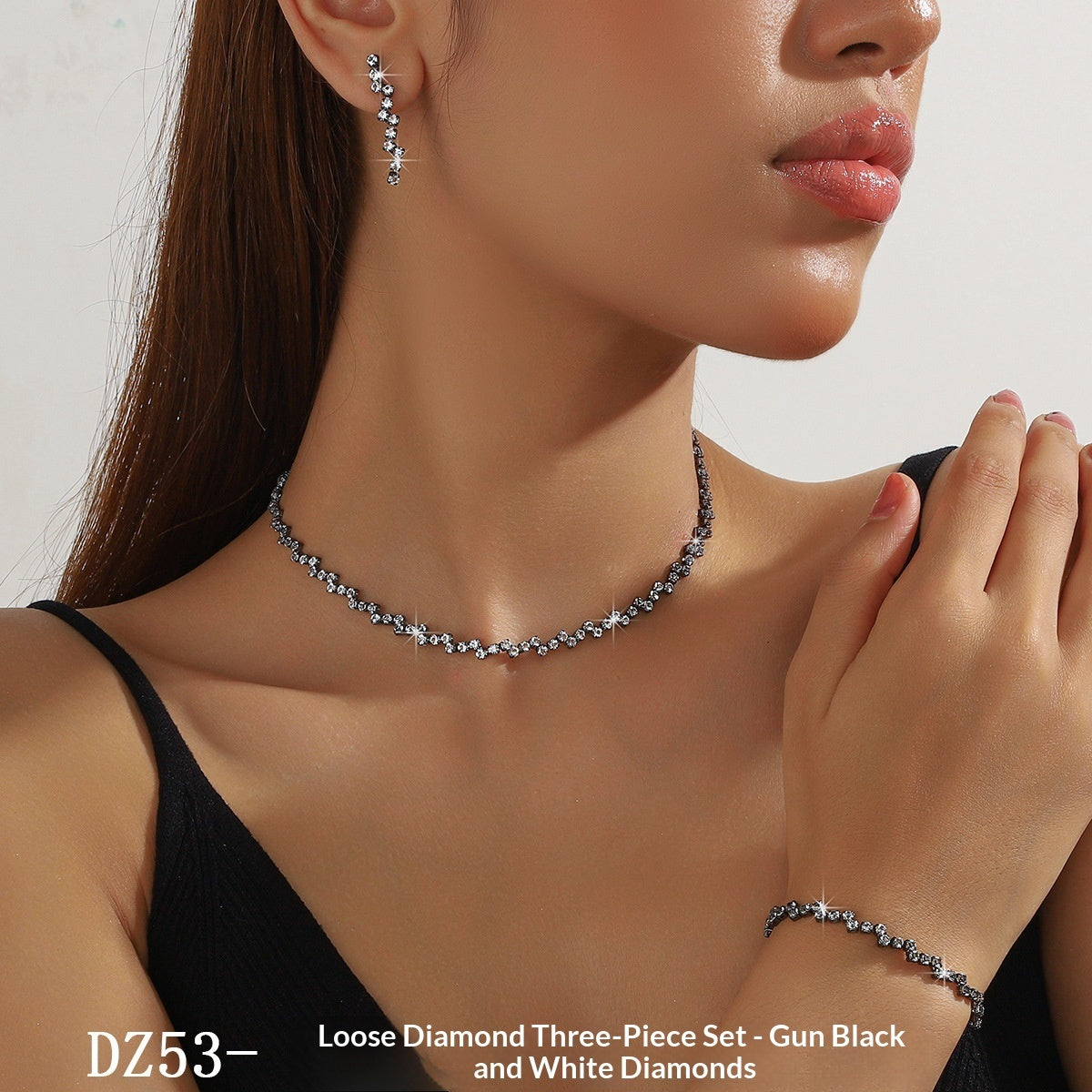 Ensemble Collier Boucles d'Oreilles et Bracelet ZirconEnsemble de trois pièces