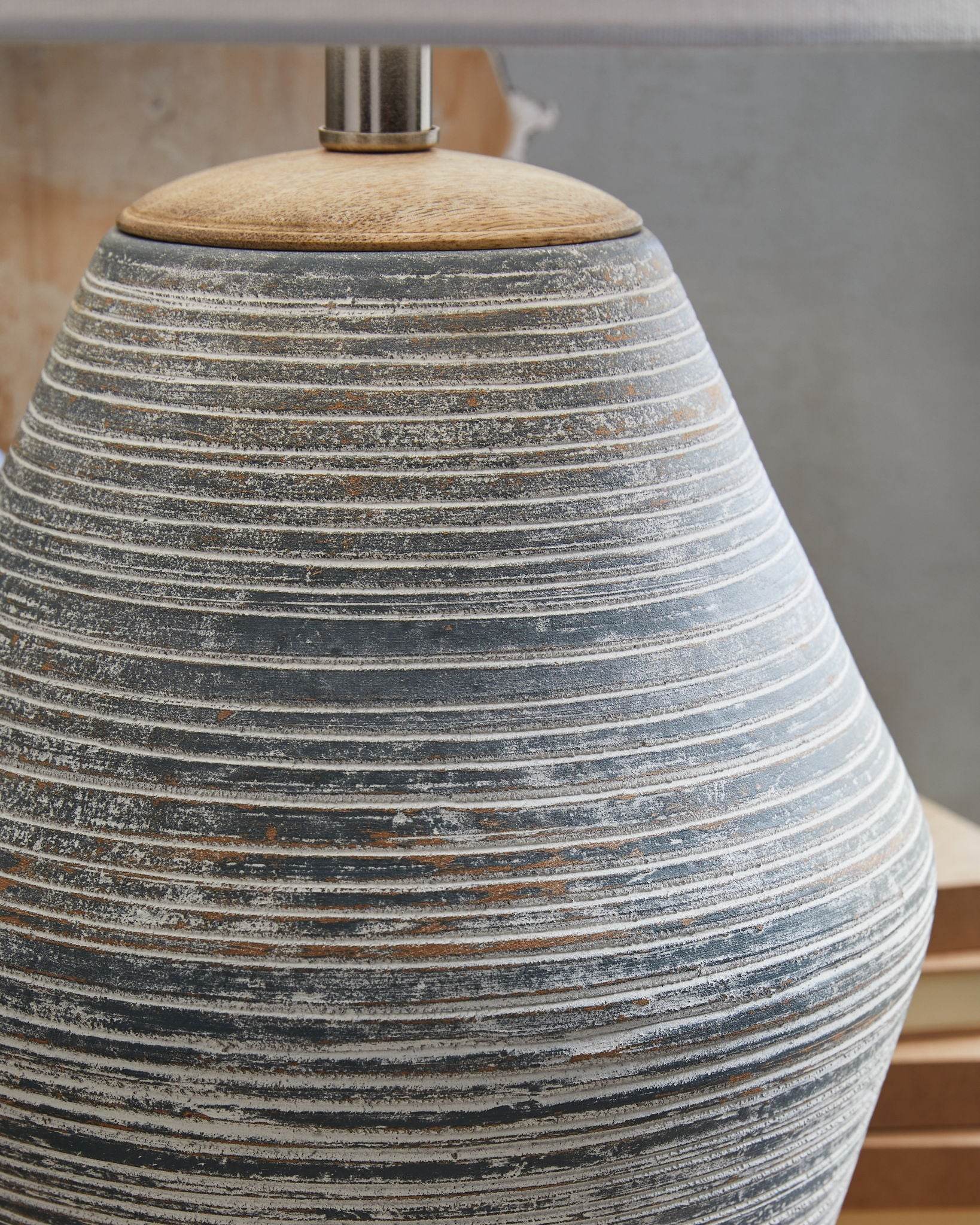 Lawrock - Terracotta Table Lamp - Antique Blue-1
