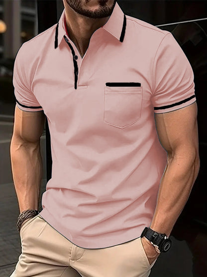 Polo d'été à poche boutonnée pour homme