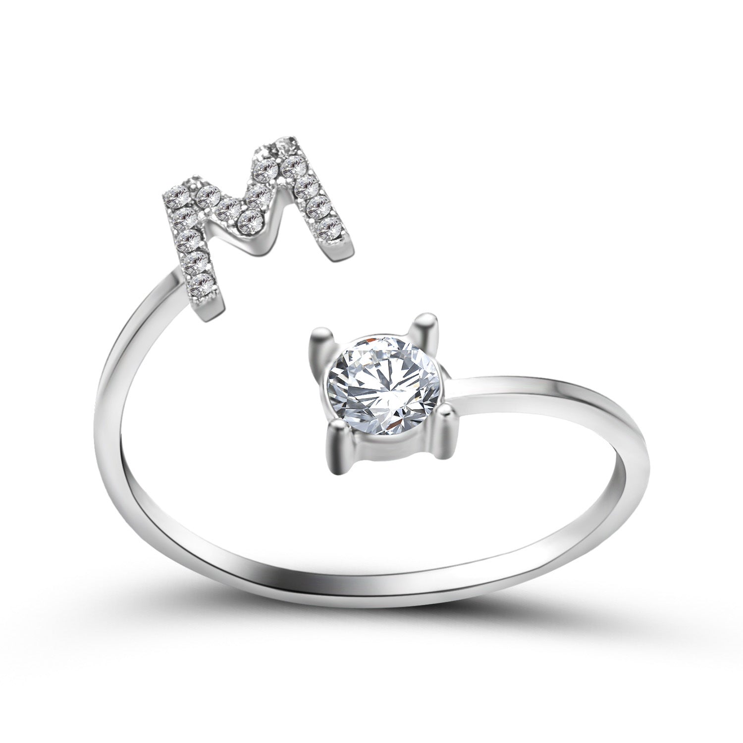 Anillo ajustable de nuevo diseño con 26 letras iniciales, joyería de moda para mujer, joyería simple y elegante