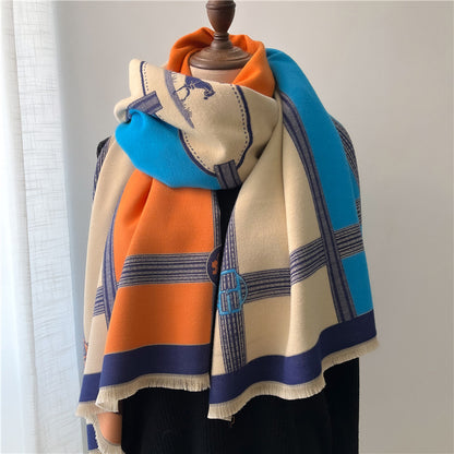 Women's Stitching Thickening Shawl Fashion