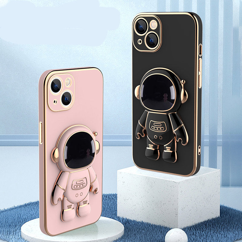 Funda de teléfono 3D Astronauta Anticaída con Soporte Galvanizado